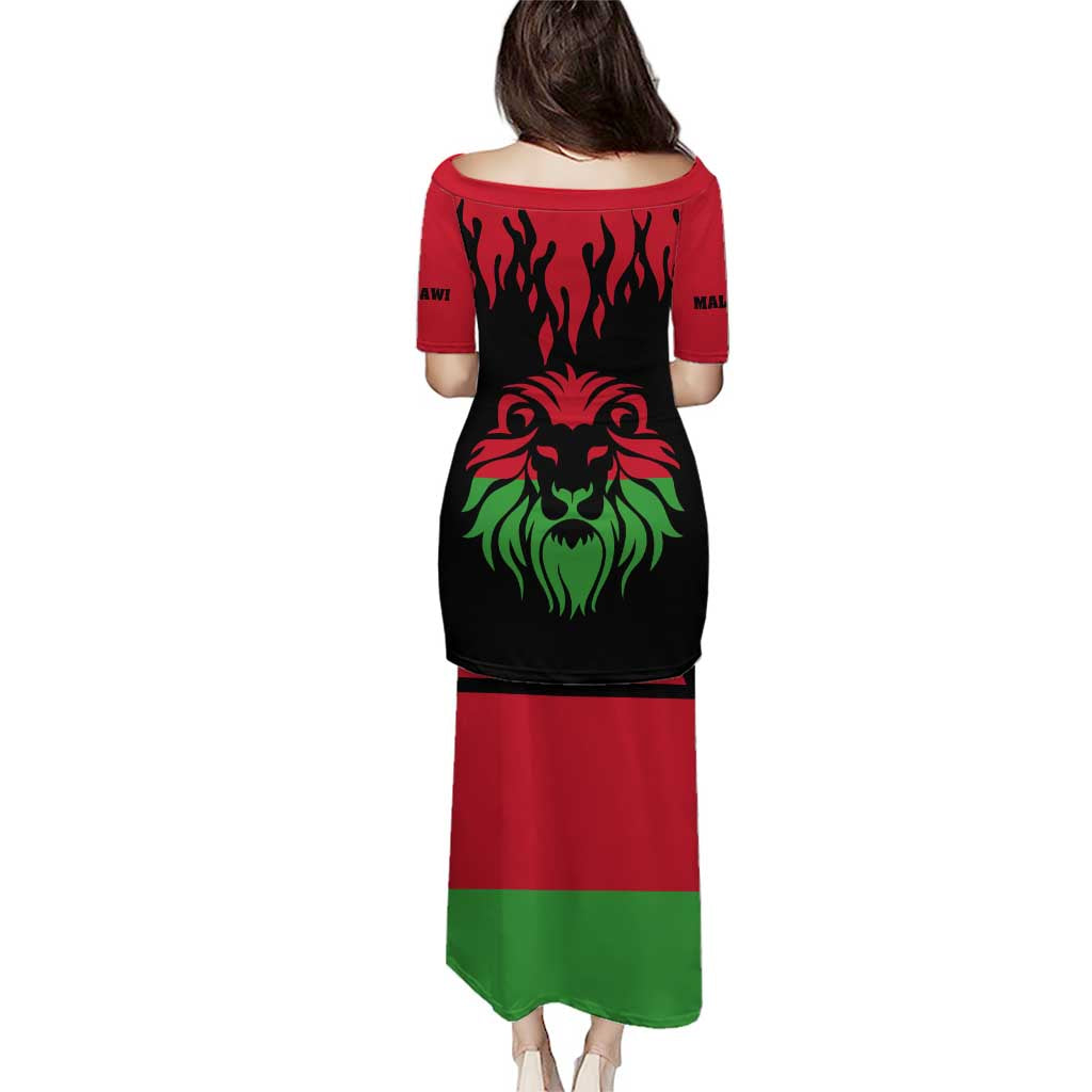 Malawi Map Shaped Lion Puletasi Unique Country and Wildlife Fusion Design