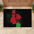 Malawi Map Shaped Lion Rubber Doormat Unique Country and Wildlife Fusion Design