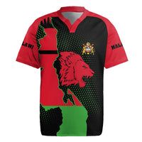 Malawi Map Shaped Lion Rugby Jersey Unique Country and Wildlife Fusion Design