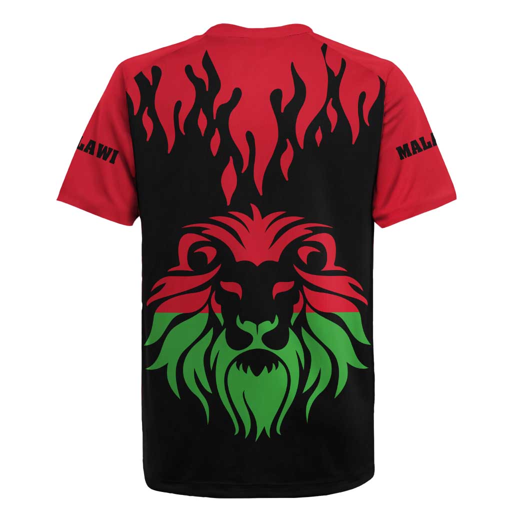 Malawi Map Shaped Lion Rugby Jersey Unique Country and Wildlife Fusion Design
