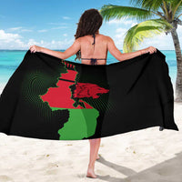 Malawi Map Shaped Lion Sarong Unique Country and Wildlife Fusion Design