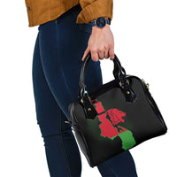 Malawi Map Shaped Lion Shoulder Handbag Unique Country and Wildlife Fusion Design