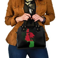 Malawi Map Shaped Lion Shoulder Handbag Unique Country and Wildlife Fusion Design
