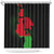 Malawi Map Shaped Lion Shower Curtain Unique Country and Wildlife Fusion Design