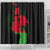 Malawi Map Shaped Lion Shower Curtain Unique Country and Wildlife Fusion Design