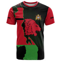 Malawi Map Shaped Lion T Shirt Unique Country and Wildlife Fusion Design
