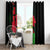 Malawi Map Shaped Lion Window Curtain Unique Country and Wildlife Fusion Design