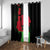 Malawi Map Shaped Lion Window Curtain Unique Country and Wildlife Fusion Design