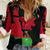 Malawi Map Shaped Lion Women Casual Shirt Unique Country and Wildlife Fusion Design