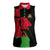 Malawi Map Shaped Lion Women Sleeveless Polo Shirt Unique Country and Wildlife Fusion Design