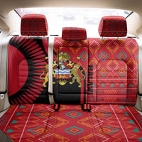 Malawi Patterns Back Car Seat Cover Blended with Flag Colors & National Emblem - Cultural Fusion Design