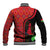 Malawi Patterns Baseball Jacket Blended with Flag Colors & National Emblem - Cultural Fusion Design