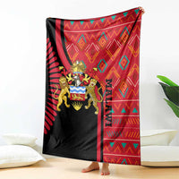 Malawi Patterns Blanket Blended with Flag Colors & National Emblem - Cultural Fusion Design