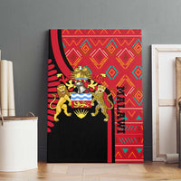 Malawi Patterns Canvas Wall Art Blended with Flag Colors & National Emblem - Cultural Fusion Design