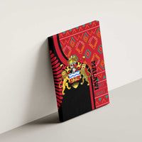 Malawi Patterns Canvas Wall Art Blended with Flag Colors & National Emblem - Cultural Fusion Design