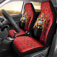 Malawi Patterns Car Seat Cover Blended with Flag Colors & National Emblem - Cultural Fusion Design