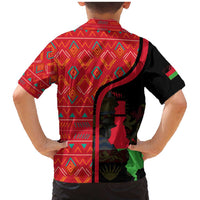Malawi Patterns Family Matching Mermaid Dress and Hawaiian Shirt Blended with Flag Colors & National Emblem - Cultural Fusion Design