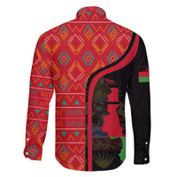 Malawi Patterns Family Matching Off Shoulder Short Dress and Hawaiian Shirt Blended with Flag Colors & National Emblem - Cultural Fusion Design