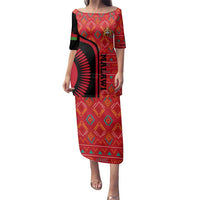 Malawi Patterns Family Matching Puletasi and Hawaiian Shirt Blended with Flag Colors & National Emblem - Cultural Fusion Design