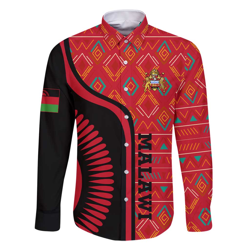 Malawi Patterns Family Matching Short Sleeve Bodycon Dress and Hawaiian Shirt Blended with Flag Colors & National Emblem - Cultural Fusion Design