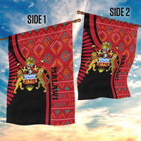 Malawi Patterns Garden Flag Blended with Flag Colors & National Emblem - Cultural Fusion Design