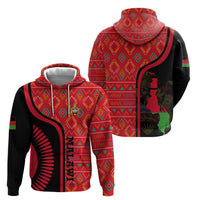 Malawi Patterns Hoodie Blended with Flag Colors & National Emblem - Cultural Fusion Design