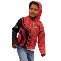 Malawi Patterns Kid Hoodie Blended with Flag Colors & National Emblem - Cultural Fusion Design