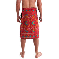 Malawi Patterns Lavalava Blended with Flag Colors & National Emblem - Cultural Fusion Design