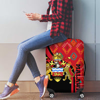 Malawi Patterns Luggage Cover Blended with Flag Colors & National Emblem - Cultural Fusion Design