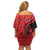 Malawi Patterns Off Shoulder Short Dress Blended with Flag Colors & National Emblem - Cultural Fusion Design