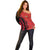 Malawi Patterns Off Shoulder Sweater Blended with Flag Colors & National Emblem - Cultural Fusion Design