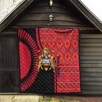 Malawi Patterns Quilt Blended with Flag Colors & National Emblem - Cultural Fusion Design