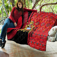 Malawi Patterns Quilt Blended with Flag Colors & National Emblem - Cultural Fusion Design