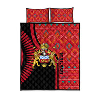 Malawi Patterns Quilt Bed Set Blended with Flag Colors & National Emblem - Cultural Fusion Design