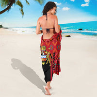 Malawi Patterns Sarong Blended with Flag Colors & National Emblem - Cultural Fusion Design