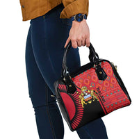 Malawi Patterns Shoulder Handbag Blended with Flag Colors & National Emblem - Cultural Fusion Design