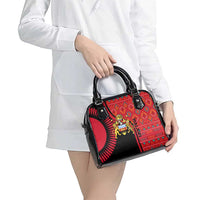 Malawi Patterns Shoulder Handbag Blended with Flag Colors & National Emblem - Cultural Fusion Design