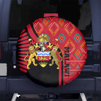 Malawi Patterns Spare Tire Cover Blended with Flag Colors & National Emblem - Cultural Fusion Design
