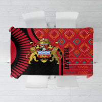 Malawi Patterns Tablecloth Blended with Flag Colors & National Emblem - Cultural Fusion Design