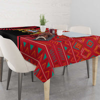 Malawi Patterns Tablecloth Blended with Flag Colors & National Emblem - Cultural Fusion Design