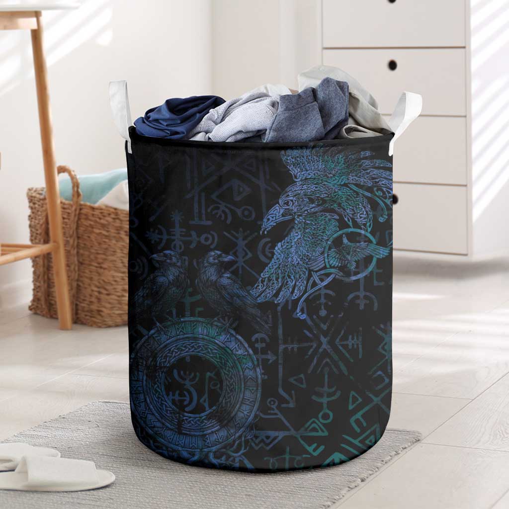 Odin Norse Mythology Laundry Basket Viking Rune Art Style
