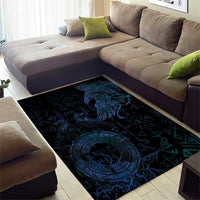 Odin Norse Mythology Area Rug Viking Rune Art Style