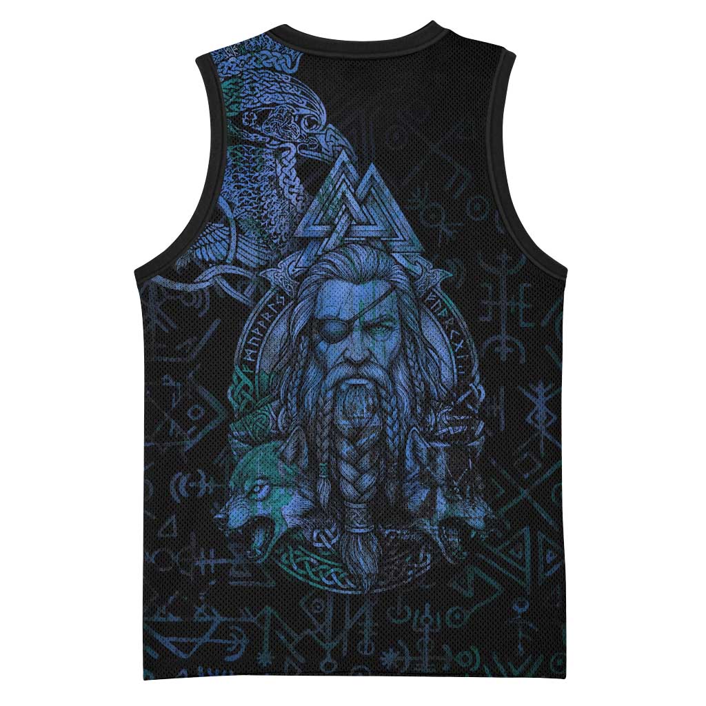 Odin Norse Mythology Basketball Jersey Viking Rune Art Style
