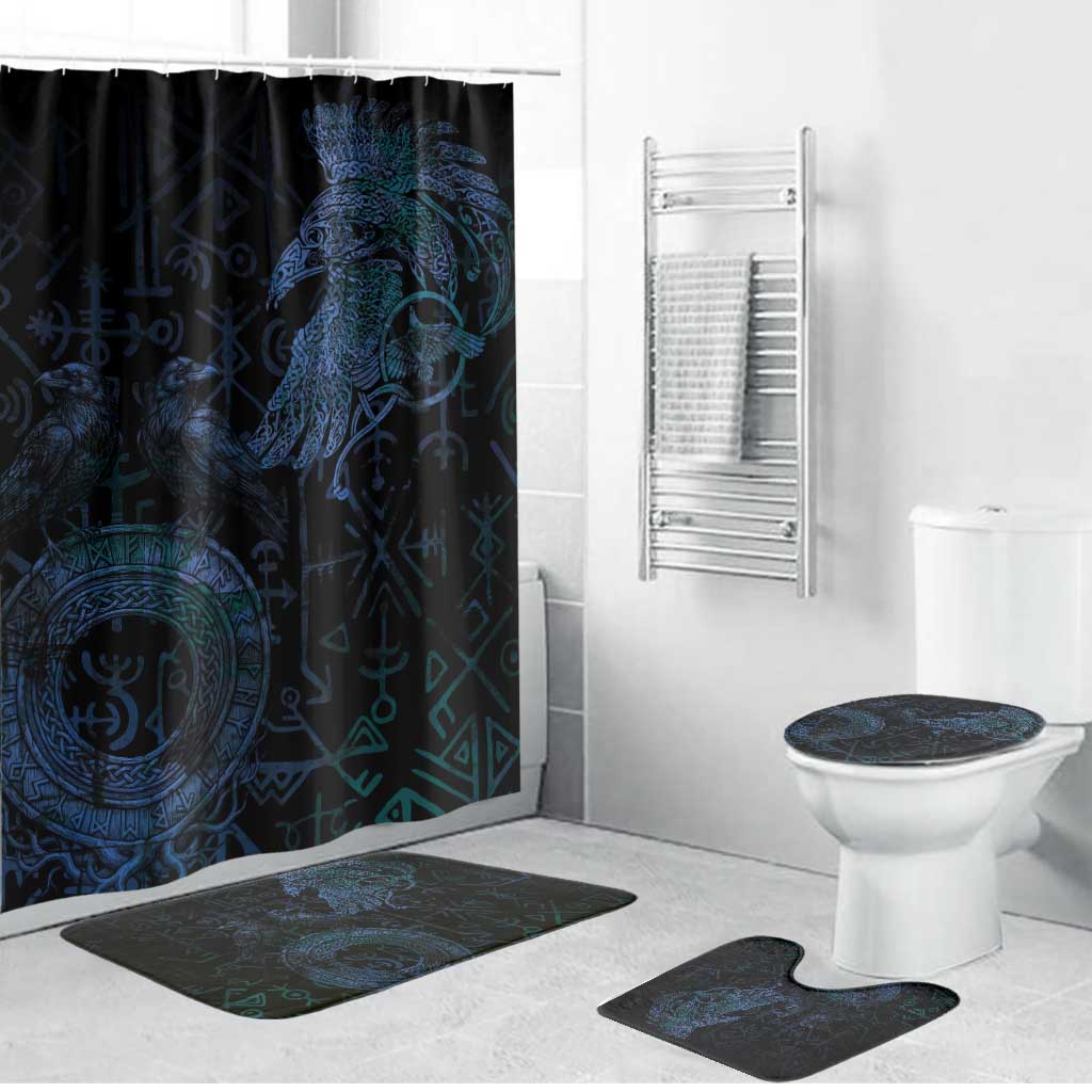 Odin Norse Mythology Bathroom Set Viking Rune Art Style