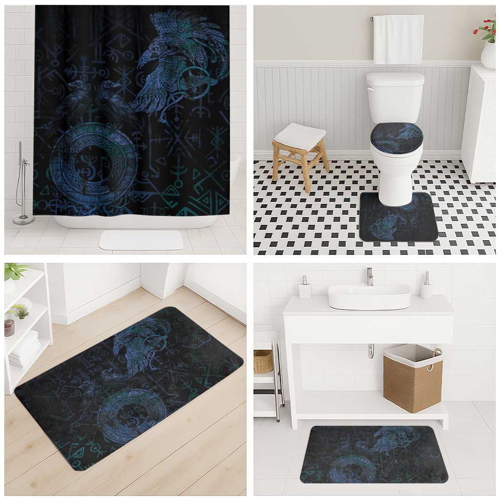 Odin Norse Mythology Bathroom Set Viking Rune Art Style