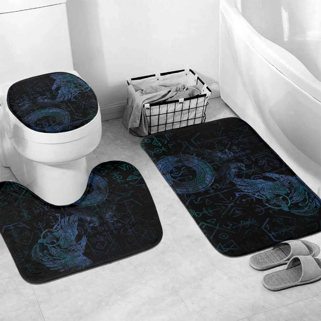 Odin Norse Mythology Bathroom Set Viking Rune Art Style