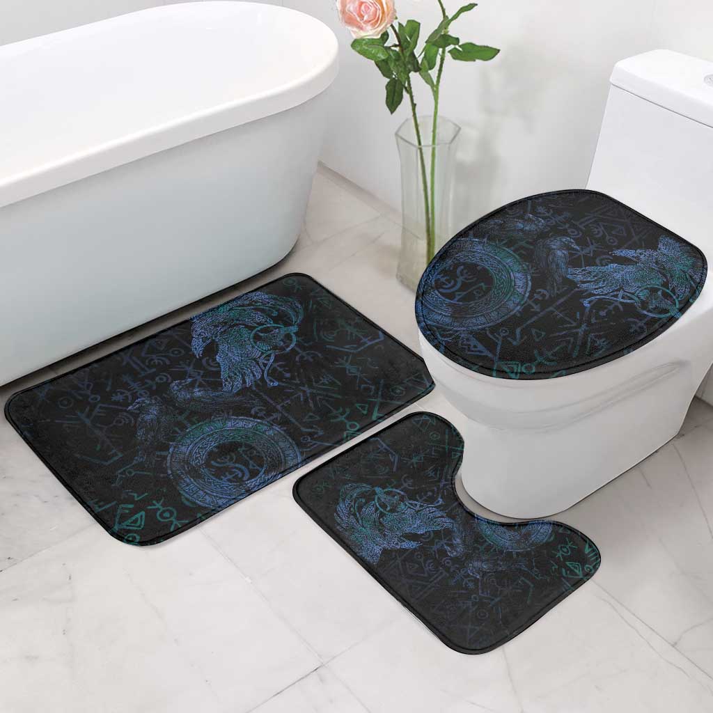 Odin Norse Mythology Bathroom Set Viking Rune Art Style