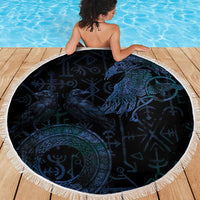 Odin Norse Mythology Beach Blanket Viking Rune Art Style