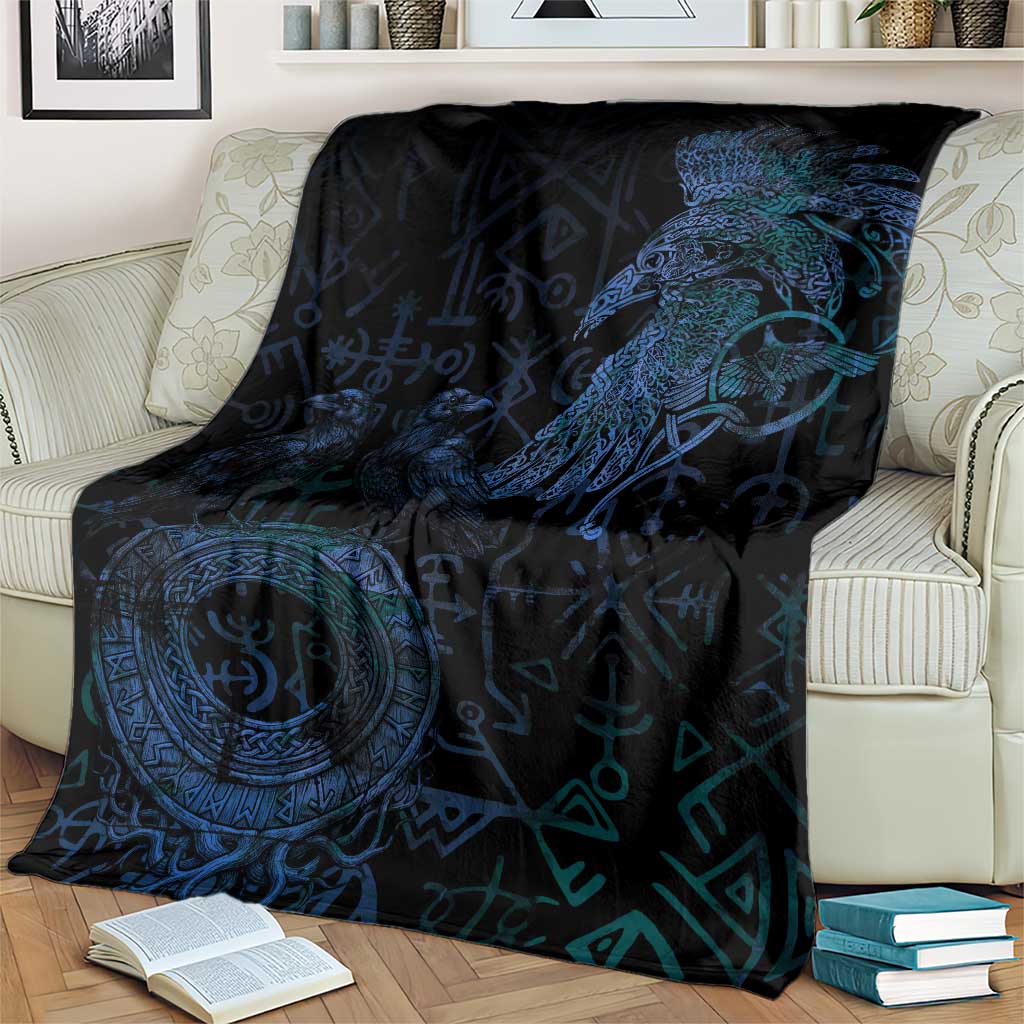 Odin Norse Mythology Blanket Viking Rune Art Style