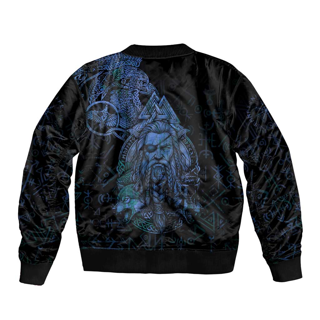Odin Norse Mythology Bomber Jacket Viking Rune Art Style